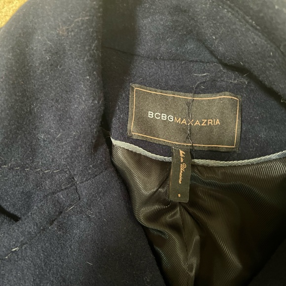 BCBG High Wasted Navy Wool Blazer Coat - Picture 5 of 6